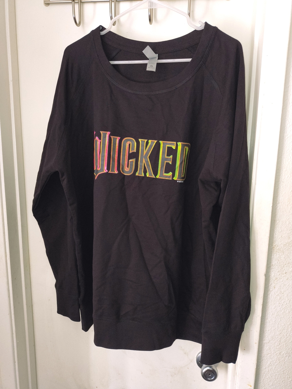 Black Long-Sleeve Tee with Multicolor 'WICKED' Graphic